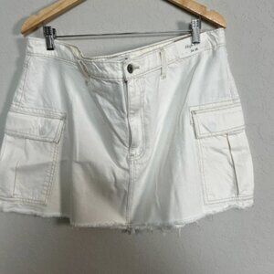 White Abercrombie Denim Cargo Skirt